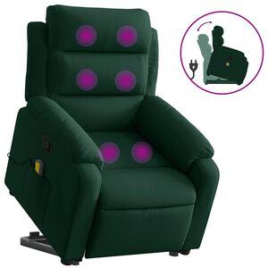 vidaXL Relaxsessel mit Aufstehhilfe Dunkelgr&uuml;n Samt