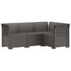 vidaXL 4-Sitzer Gartensofa Rattan-Look PP Hellgrau