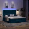 vidaXL Ottoman-Bett mit Matratzen & LED Dunkelblau 200x200 cm Samt