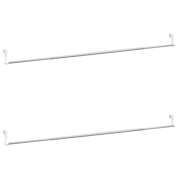 vidaXL Gardinenstangen 2 Stk. Wei&szlig; und Silbern 90-135 cm Aluminium