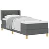 vidaXL Boxspringbett mit Matratze Dunkelgrau 200 x 80 cm Stoff