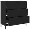 vidaXL Sideboard Schwarz 79,5 x 33 x 82 cm Holzwerkstoff