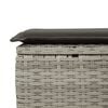 vidaXL 9-tlg. Garten-Sofagarnitur mit Kissen Hellgrau Poly Rattan