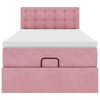 vidaXL Ottoman-Bett mit Matratze & LEDs Rosa 90x190 cm Samt