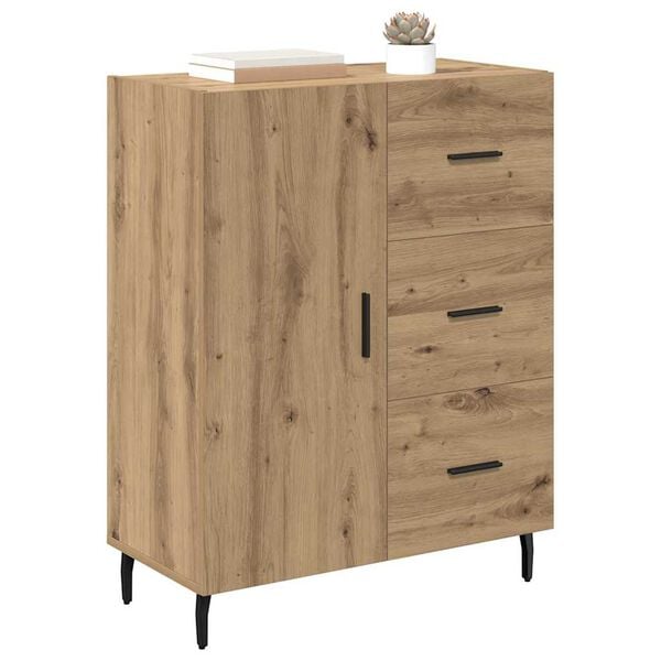 vidaXL Sideboard Artisan-Eiche 69,5 x 34 x 90 cm Verbundholz und Eisen