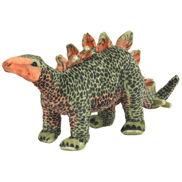 vidaXL Pl&uuml;schtier Stegosaurus Stehend Pl&uuml;sch Gr&uuml;n und Orange XXL