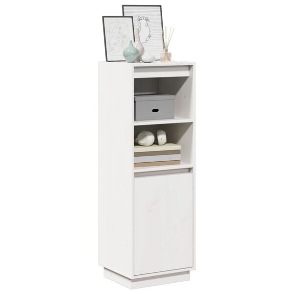 vidaXL Highboard Weiß 37x34x110 cm Massivholz Kiefer