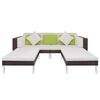 vidaXL 4-tlg. Garten-Lounge-Set mit Auflagen Poly Rattan Braun
