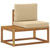 vidaXL Outdoor End Sofa 2 St&uuml;ck Natur und Beige Massivholz Akazie