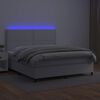 vidaXL Boxspringbett mit Matratze & LED Wei&szlig; 180x200 cm Kunstleder