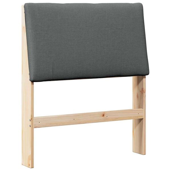 vidaXL Gepolstertes Kopfteil Dunkelgrau 75 cm Massives Kiefernholz