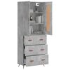 vidaXL Highboard Betongrau 69,5x34x180 cm Holzwerkstoff
