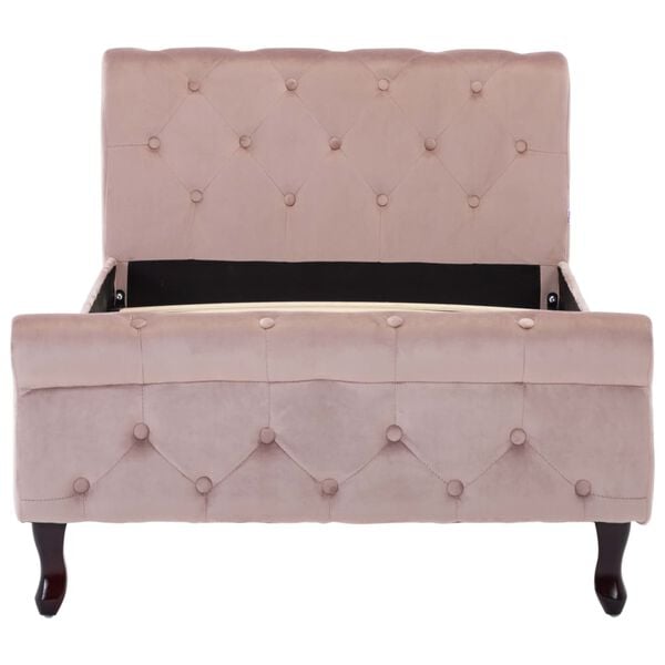 vidaXL Bettgestell Rosa Samt 90x200 cm