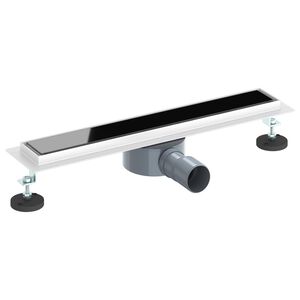 vidaXL Duschabfluss mit Glash&uuml;lle und 360&deg; Siphon Schwarz 50 cm