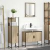 vidaXL Badezimmerm&ouml;bel-Set mit Regal mit T&uuml;r 3 pcs Braun Holzwerkstoff