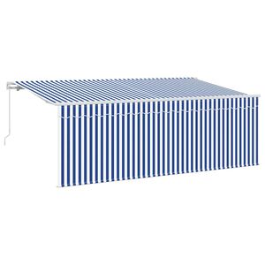vidaXL Einziehbare Markise Blau und Wei&szlig; 400 x 200 cm