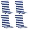 vidaXL Hochlehner-Auflagen 4 Stk. Blau & Wei&szlig; Gestreift Stoff