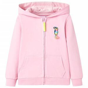 vidaXL Kinder-Kapuzenpullover mit Rei&szlig;verschluss Rosa 92
