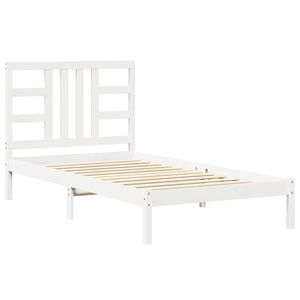 vidaXL Massivholzbett Wei&szlig; 100x200 cm