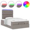 vidaXL Ottoman-Bett mit Matratze & LEDs Taupe 120x200 cm Stoff