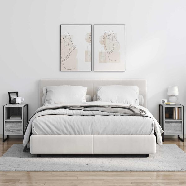 vidaXL Nachttisch Graues Sonoma 39,5 x 30 x 50 cm Holzwerkstoff