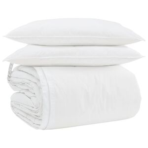 vidaXL Bettdecken Set mit Kissen 3 pcs Wei&szlig; Daunenfeder
