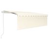 vidaXL Markise Automatisch mit Rollo LED Windsensor 4x3 m Creme