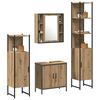 vidaXL Badezimmerm&ouml;bel-Set mit Regal mit T&uuml;r 4 pcs Braun Holzwerkstoff