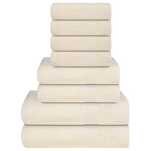 vidaXL 8-tlg. Handtuch-Set FROGN Creme 360 g/m&sup2;