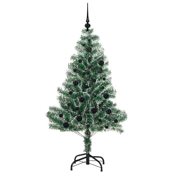 vidaXL K&uuml;nstlicher Weihnachtsbaum beschneit mit LED Licht 150 cm
