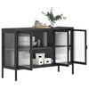 vidaXL Sideboard Schwarz 105x35x70 cm Glas und Stahl