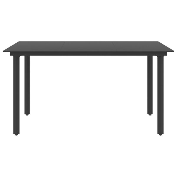 vidaXL 5-tlg. Garten-Essgruppe PVC Rattan Schwarz