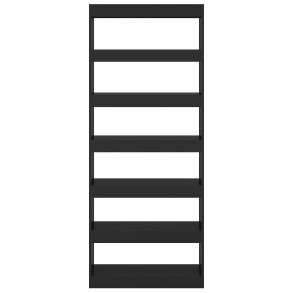 vidaXL B&uuml;cherregal/Raumteiler Schwarz 80x30x198 cm Holzwerkstoff