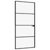 vidaXL Innent&uuml;r Schwarz 93x201,5 cm Hartglas & Aluminium Schlank