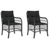 vidaXL Gartenst&uuml;hle mit Kissen 2 Stk. Schwarz Poly Rattan