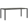 vidaXL 7-tlg. Garten-Essgruppe mit Kissen Schwarz Poly Rattan Glas