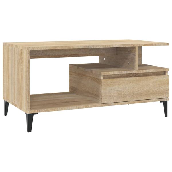 vidaXL Couchtisch Sonoma-Eiche 90x49x45 cm Holzwerkstoff