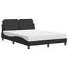 vidaXL Bett mit Matratze Zadar Schwarz 140x200 cm Kunstleder