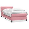 vidaXL Boxspringbett mit Matratze Rosa 100x210 cm Samt