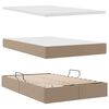 vidaXL Bett mit Stauraum und LED Cappuccino 120 x 200 cm Kunstleder