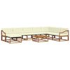 vidaXL Outdoor-Sofagarnitur 9 pcs Natur und Creme Massivholz Akazie