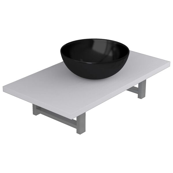 vidaXL 2-tlg. Badmöbel-Set Keramik Weiß