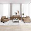 vidaXL 3-tlg. Sofagarnitur mit Kissen Cappuccino-Braun Kunstleder