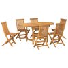 vidaXL Garten Essgruppe 7 pcs Braun Massivholz Teak