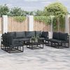 vidaXL Garten-Sofa-Set mit Kissen 8 pcs Schwarz Aluminium