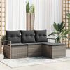 vidaXL Sofa Set mit Kissen 4 pcs Grau Poly Rattan