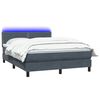 vidaXL Boxspringbett mit Matratze & LED Dunkelgrau 160x210 cm Samt