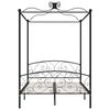 vidaXL Himmelbett-Gestell Schwarz Metall 140 x 200 cm