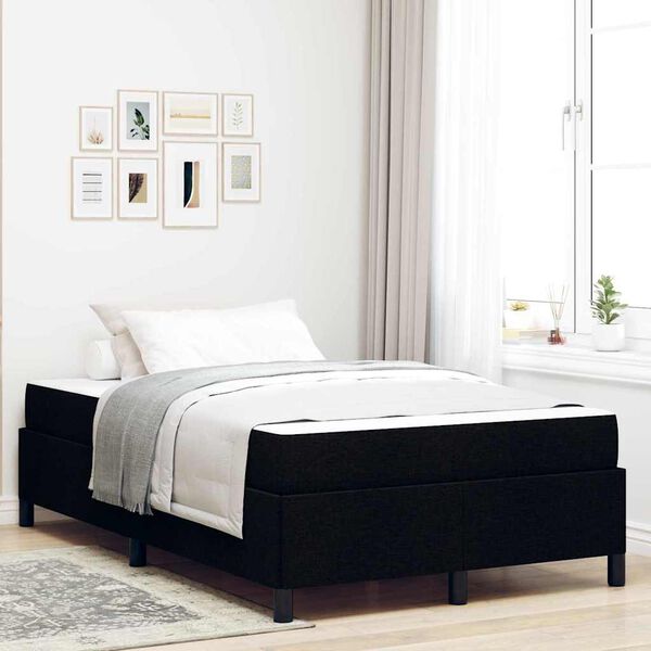 vidaXL Boxspringbett Schwarz 120 x 190 cm Stoff