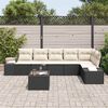 vidaXL Gartensofa-set mit Kissen 7 pcs Schwarz und Creme Poly-Rattan